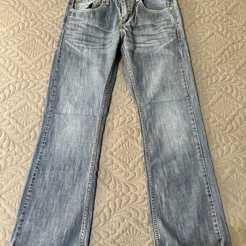 Levi's Blue Straight-Leg Jeans with Faded Wash